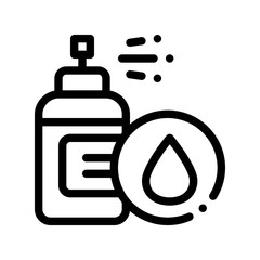 Obraz premium Spray Lotion Drop Cosmetic Vector Thin Line Icon. Organic Cosmetic, Natural Ingredient Linear Pictogram. Eco-friendly, Cruelty-free Product, Molecular Analysis Contour Illustration