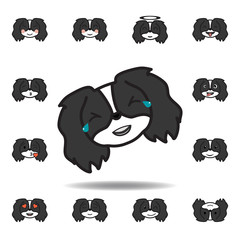 pekingese emoji joy multicolored icon. Set of pekingese emoji illustration icons. Signs, symbols can be used for web, logo, mobile app, UI, UX