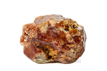 Macro stone Grossular mineral on white background