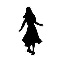 Black fashion vector silhouette of beautiful stylish girl