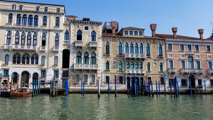 Fototapeta na wymiar Venice buildings along the Grand Canal in Venice, Italy