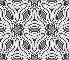 Abstract vector seamless pattern. Kaleidoscope of lines and shapes.
