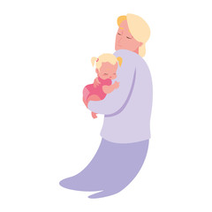 dad carrying his baby in his arms