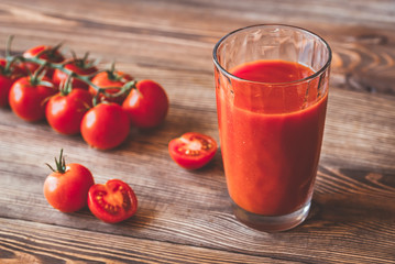 A glass of tomato juice