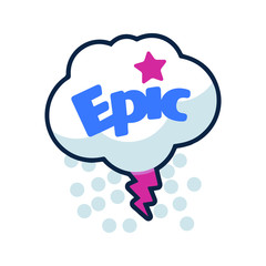 Cloud epic photo sticker icon
