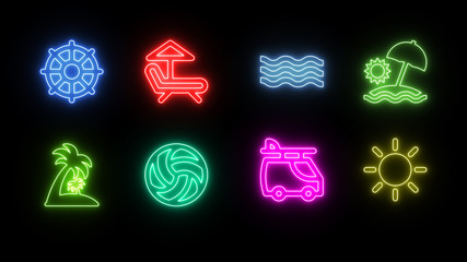 neon icons summer holiday