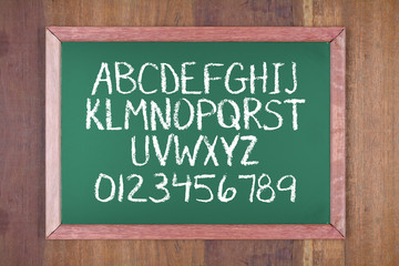 Fototapeta premium Handwritten chalk ABC on a blackboard