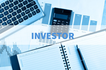 Notebook and Laptop. Investor Concept