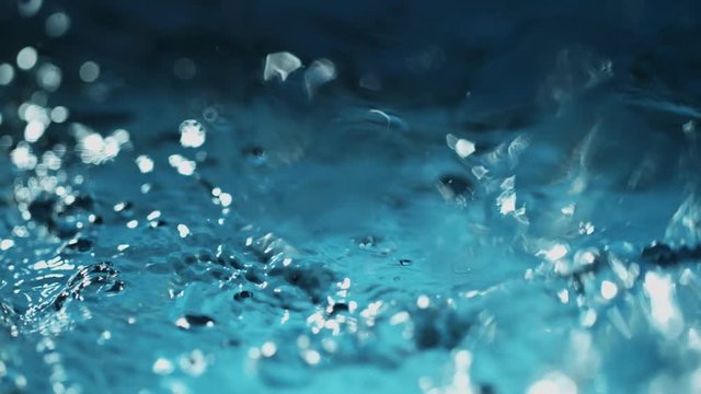 Super slow motion of bubbling water in detail. Filmed on very high speed camera, 1000 fps.