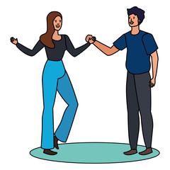 young lovers couple avatars characters