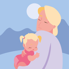 dad carrying his baby girl in arms