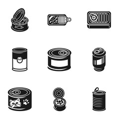 Tin can icon set. Simple set of 9 tin can vector icons for web design isolated on white background