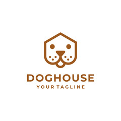 Dog house logo and icon design vector.