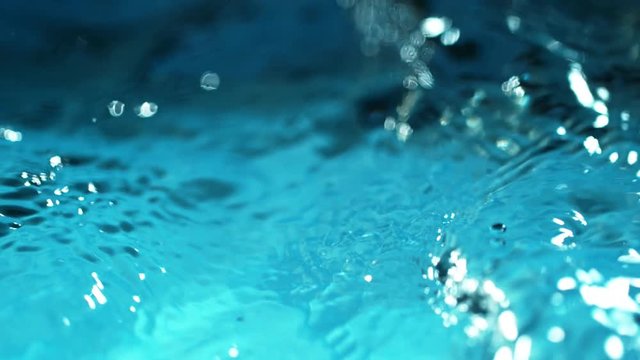 Super slow motion of bubbling water in detail. Filmed on very high speed camera, 1000 fps.