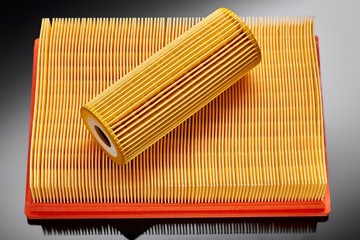 Set of filters for car service on a dark background