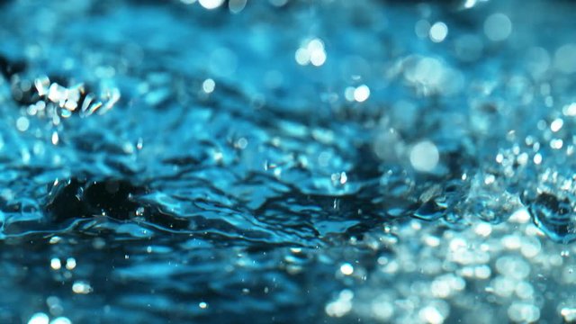 Super slow motion of bubbling water in detail. Filmed on very high speed camera, 1000 fps.