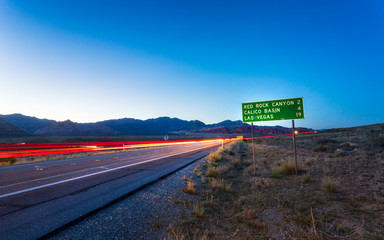 View of trail lights in Red Rock Canyon National Recreation Area
