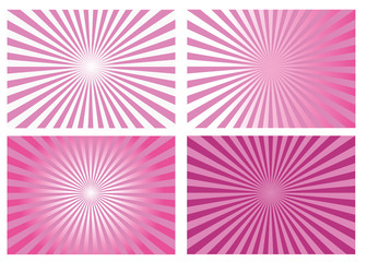 set pink sunburst background vector