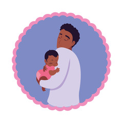 dad carrying his baby in his arms