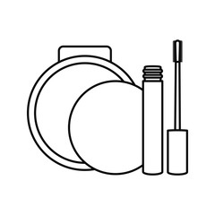 eyelash and blush make up drawing