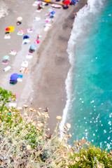 Beautiful beach in the reserve Gargano above view