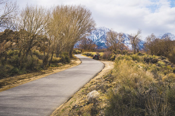 Beautiful scenery road in Alabama Hills in California, United States