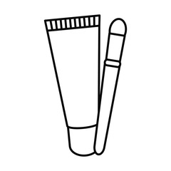 make up brush and bright drawing