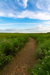 Obraz premium Dirt path at sunrise