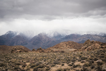 Sierra Nevada Mountains scenic view from Alabama Hills, California, United States
