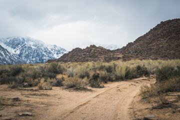 Sierra Nevada Mountains scenic view from Alabama Hills, California, United States