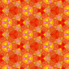 Fototapeta na wymiar Brick base tile orange diamond center pattern endless geometric background.