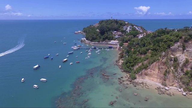 Aerial view of Morro de Sao Paulo, Bahia, Brazil