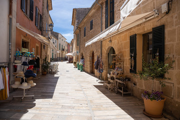 historical center of the old medieval town of Alcudia, Mallorca