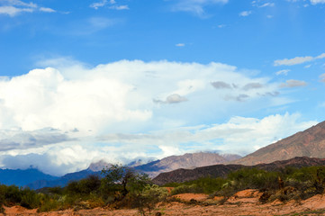 Landscape on the route of Salta, Argentina. Dry weather.