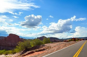  Landscape on the route of Salta, Argentina. Dry weather.
