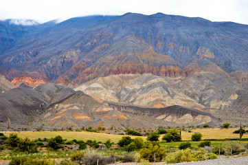  Landscape on the route of Salta, Argentina. Dry weather.