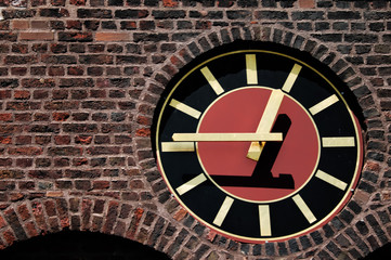 clock on grunge background