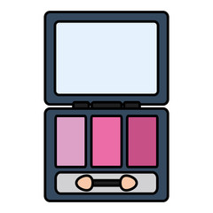 eye shadows with brush and mirror make up drawing