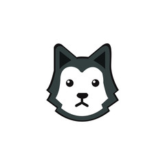 Cute dog face, Adorable little dog portrait, simple vector illustration. Modern icon or logo