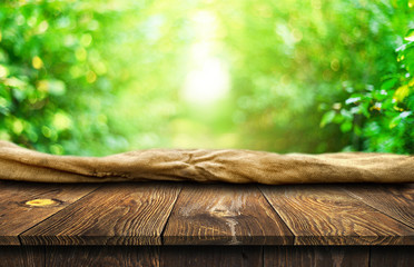 Empty wooden table background