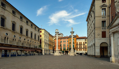 Fototapeta na wymiar Vicenza, Italy. View of Piazza dei Signori in Vicenza, Italy on September 5, 2016. Vicenza is located at the northeast of Italy, where is also listed as a World Heritage Site.