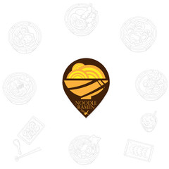 noodle ramen icon logo graphic restaurant