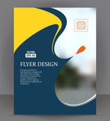 Magazine, flyer, brochure, cover layout design print template, blue vector Illustration - 280110826
