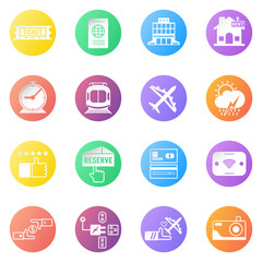 Bundle of icon design in concept of travel. Vector element in flat style.