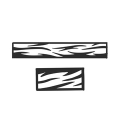 Vintage modern monochrome black wood board. Design element on white background isolated. Vector illustration.