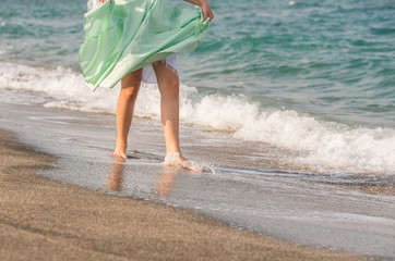 Girl  with bare feet