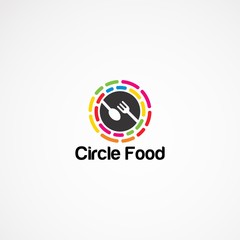 circle food logo designs concept with colorful for company