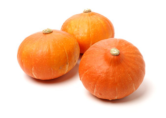 Orange pumpkin on white background 