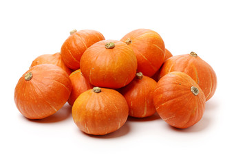 Orange pumpkin on white background 