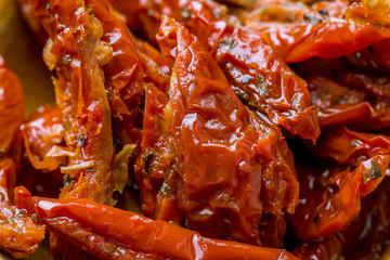 sun-dried tomatoes macro closeup